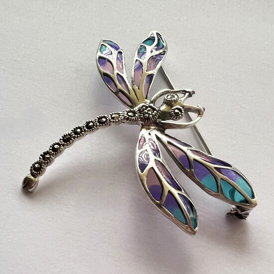 Dragonfly Brooch Libelula Lavanda
